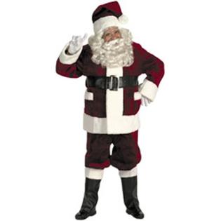 Burgundy Deluxe Santa Suit with Outside Pockets