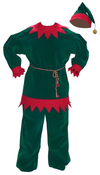 Red and Green Velvet Elf Suit