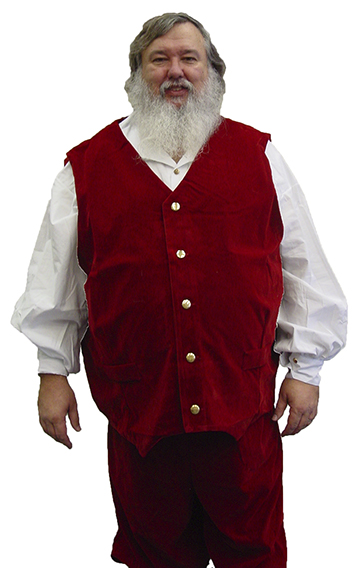 Velvet Santa Claus Vest with Gold Metal Buttons