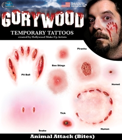 Gorywood Animal Attack Temporary Special FX Tattoo