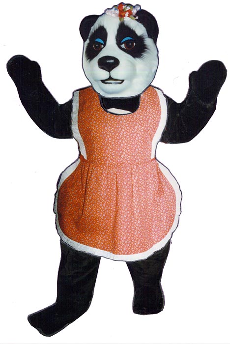 Mrs. Panda with apron