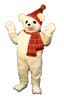 Snow Bear Mascot Costume with Hat & Scarf