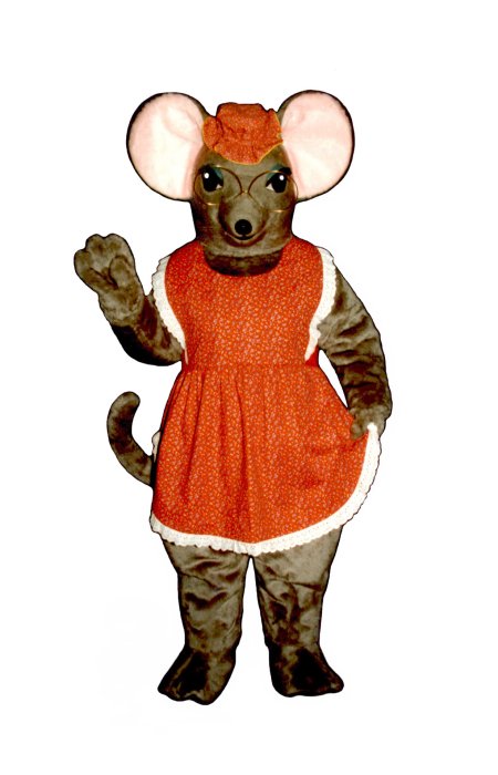 Granny Mouse With Glasses, Hat and Apron