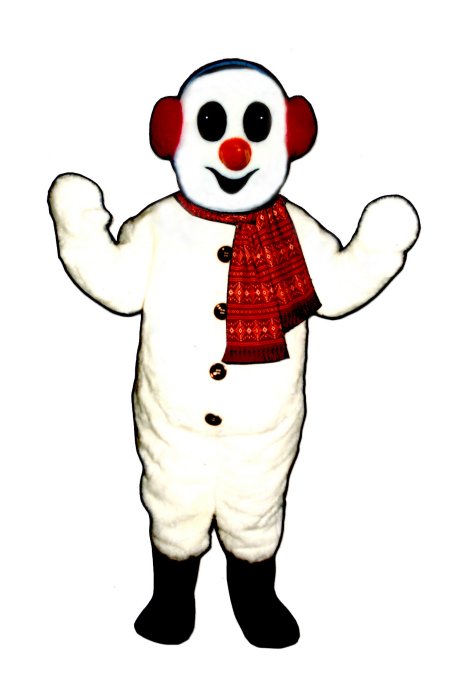 Snowman With Earmuffs and Scarf