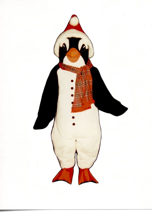 Christmas Penguin With Scarf and Santa Hat
