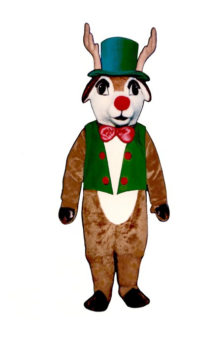 Yuletide Deer With Vest, Hat and Bowtie